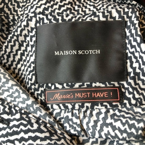 Maison Scotch Zigzag Print Sleeveless Jumpsuit Drawstring Waist size XS Petite - Picture 11 of 14